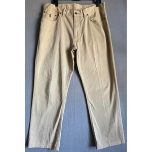 Polo Ralph Lauren Pants Men 36x30 Beige Pockets Chinos Belt Loop Logo Casual